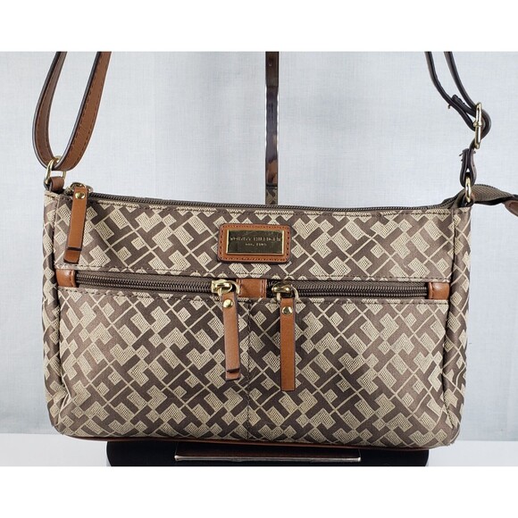 Vintage Tommy Hilfiger Croosbody TH Logo Brown Bag - Picture 4 of 16